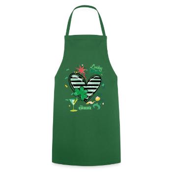 LUCKY CHARM - Cooking Apron - green - Front - AI Model Male 185 dark (185cm)