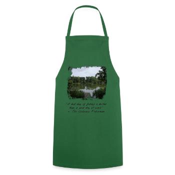 a day of fishing - Cooking Apron - green - Front - AI Model Male 185 dark (185cm)