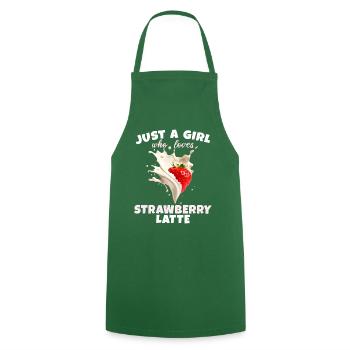 Strawberry Latte Girl Loves Coffee Coffee - Cooking Apron - green - Front - AI Model Male 185 dark (185cm)