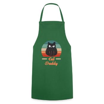Cat Daddy Cats Father Retro Vintage Sun - Cooking Apron - green - Front - AI Model Male 185 dark (185cm)