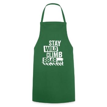 Endurance Cycling Challenge Mount Everest 8848 m - Cooking Apron - green - Front - AI Model Male 185 dark (185cm)