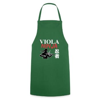Alto Viola Altiste Ninja Drôle - Tablier de cuisine - vert foncé - Devant - AI Model Male 185 dark (185cm)