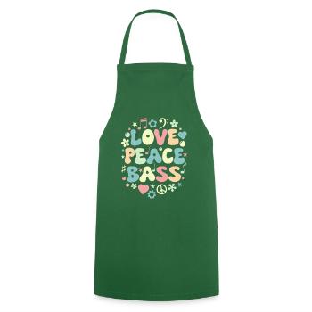 Bass Love Musician Retro - Cooking Apron - green - Front - AI Model Male 185 dark (185cm)