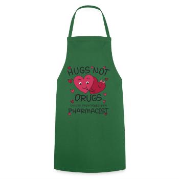 Pharmacist | Hugs not Drugs - Cooking Apron - green - Front - AI Model Male 185 dark (185cm)