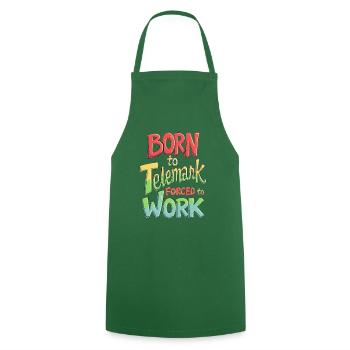 Telemark Ski Touring Ski Heel Free Forced to Work - Cooking Apron - green - Front - AI Model Male 185 dark (185cm)