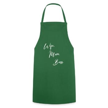 Wife Mom Boss - Cooking Apron - green - Front - AI Model Male 185 dark (185cm)