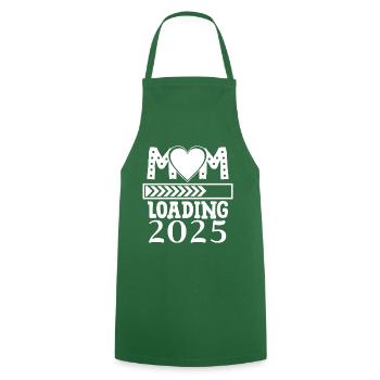 Maman 2025 chargement, future maman 2025 coeur - Tablier de cuisine - vert foncé - Devant - AI Model Male 185 dark (185cm)