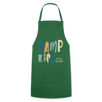 Camp Life - Cooking Apron - green - Front - AI Model Male 185 dark (185cm)