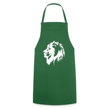 Lion Portrait (white) - Cooking Apron - green - Front - AI Model Male 185 dark (185cm)