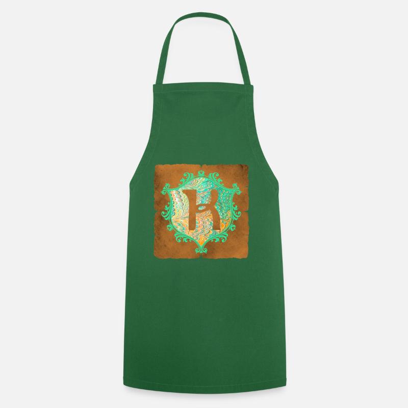 e 36 k - Tablier de cuisine - vert foncé