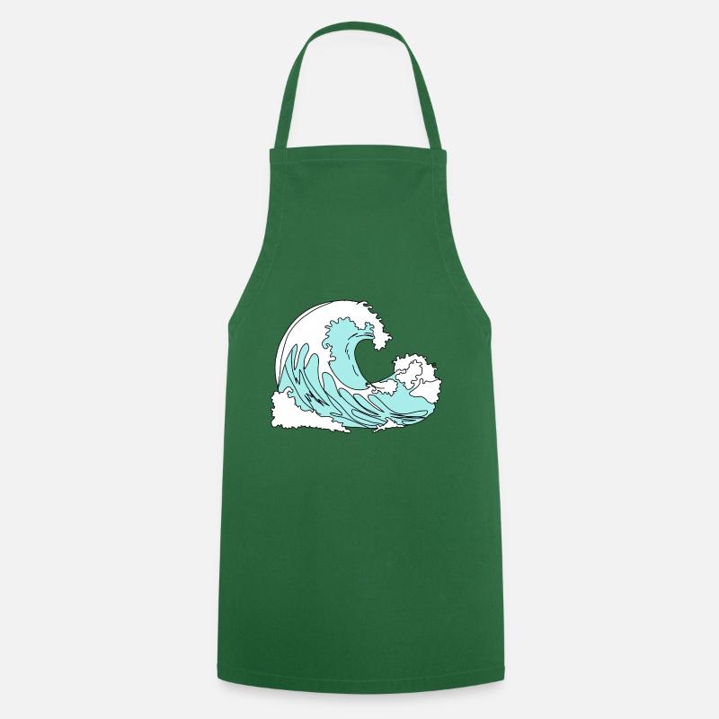 Vague Style Bande Dessinée Rétro - Tablier de cuisine - vert foncé