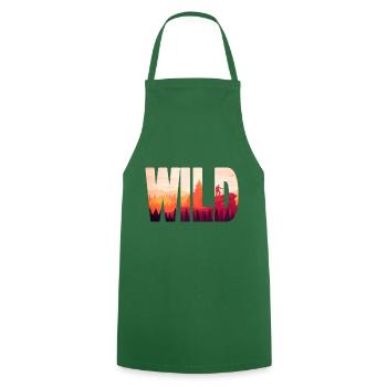 WILD - Cooking Apron - green - Front - AI Model Male 185 dark (185cm)