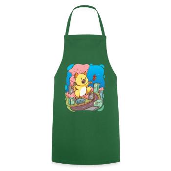 Cute cat playing with cars and houses - Cooking Apron - green - Front - AI Model Male 185 dark (185cm)