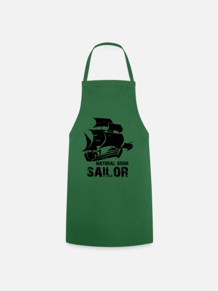 natural born sailor - born to sail - Cooking Apron - green