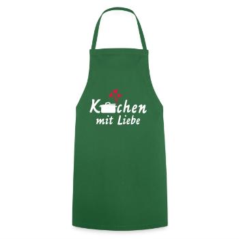 kochen liebe hobbykoch freude spass topf koch herz - Kochschürze - Grün - Vorne - AI Model Male 185 dark (185cm)