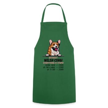 Ohne Welsh Corgi ist alles doof - Kochschürze - Grün - Vorne - AI Model Male 185 dark (185cm)