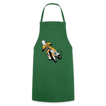 Moto Cross - Tablier de cuisine - vert foncé - Devant - AI Model Male 185 dark (185cm)