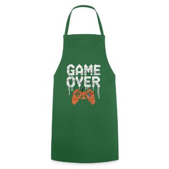 Junggesellenabschied: Game-Over Design - Kochschürze - Grün - Vorne - AI Model Male 185 dark (185cm)
