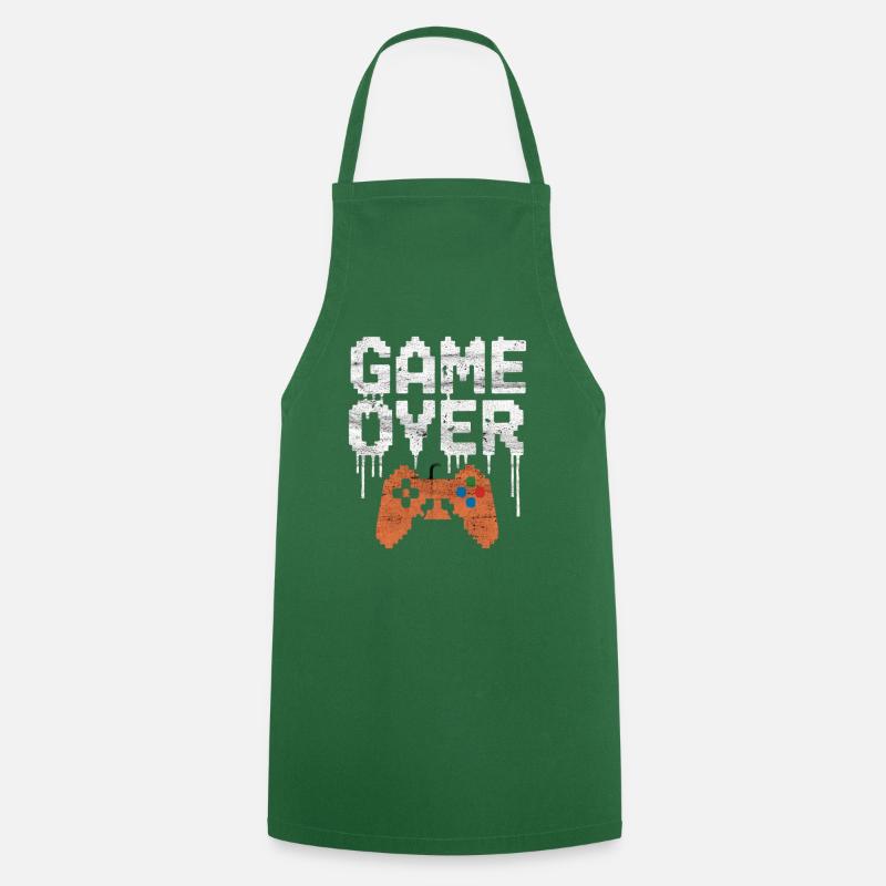 Enterrement de vie de garçon : conception de Game-Over - Tablier de cuisine - vert foncé