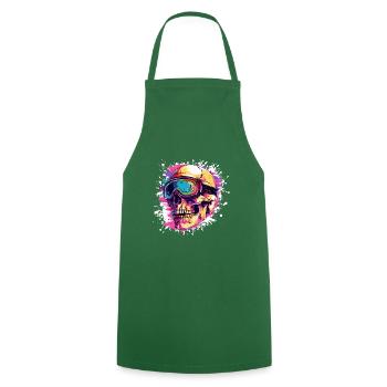Ski Skull Ski Goggles - Cooking Apron - green - Front - AI Model Male 185 dark (185cm)