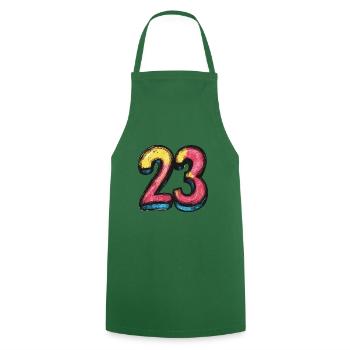 23 Number Colorful - Cooking Apron - green - Front - AI Model Male 185 dark (185cm)