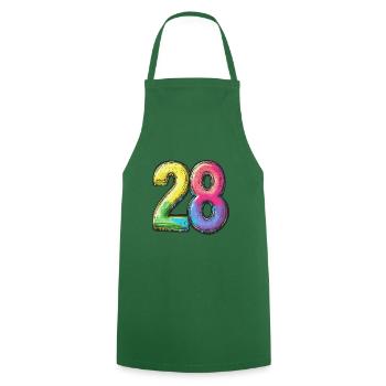 28 Zahl Bunt - Kochschürze - Grün - Vorne - AI Model Male 185 dark (185cm)