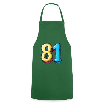 81 Number Colorful - Cooking Apron - green - Front - AI Model Male 185 dark (185cm)