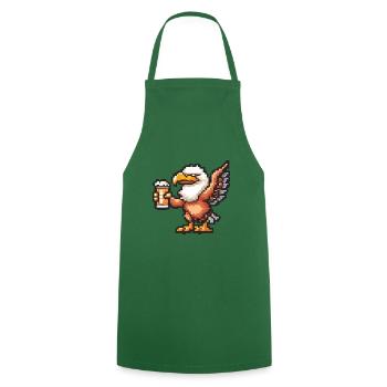 Adler Pixel Beer - Cooking Apron - green - Front - AI Model Male 185 dark (185cm)