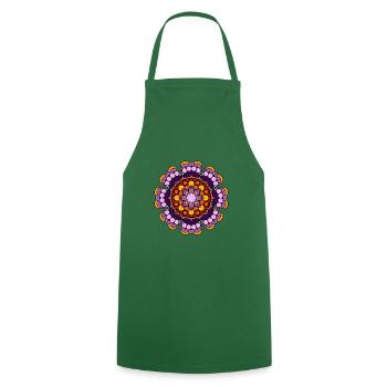 Mandala Meditation Art - Kochschürze - Grün - Vorne - AI Model Male 185 dark (185cm)