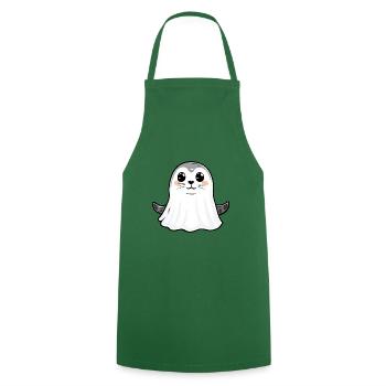Robbe Tier Halloween Comic Geist - Kochschürze - Grün - Vorne - AI Model Male 185 dark (185cm)