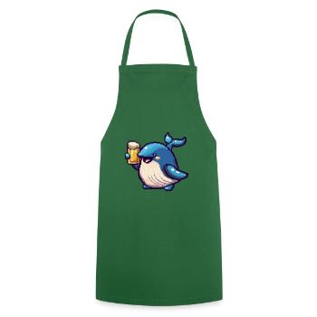 Bière Whale Pixel - Tablier de cuisine - vert foncé - Devant - AI Model Male 185 dark (185cm)