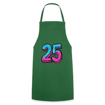 25 Zahl Bunt - Kochschürze - Grün - Vorne - AI Model Male 185 dark (185cm)