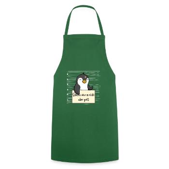 Pinguin lustiger Spruch humor Gefängnisbild - Kochschürze - Grün - Vorne - AI Model Male 185 dark (185cm)