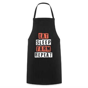 eat sleep farm repeat - Cooking Apron - black - Front - AI Model Male 185 dark (185cm)