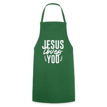 Jesus Christus von Nazareth Glaube Bibel Jesus - Kochschürze - Grün - Vorne - AI Model Male 185 dark (185cm)