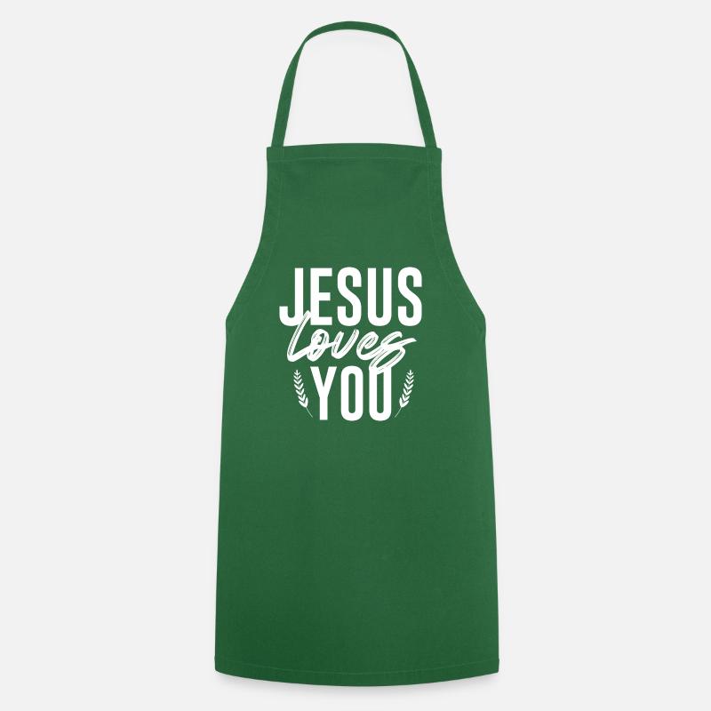 Jésus-Christ de Nazareth Foi Bible Jésus - Tablier de cuisine - vert foncé