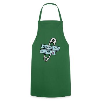 Vous êtes en sécurité avec moi Idée cadeau - Tablier de cuisine - vert foncé - Devant - AI Model Male 185 dark (185cm)