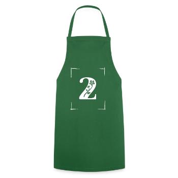 number 2 initial - Cooking Apron - green - Front - AI Model Male 185 dark (185cm)
