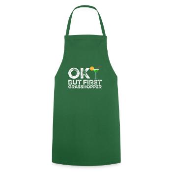 OK But First Grasshopper Funny Mint Cocktail Wine - Cooking Apron - green - Front - AI Model Male 185 dark (185cm)