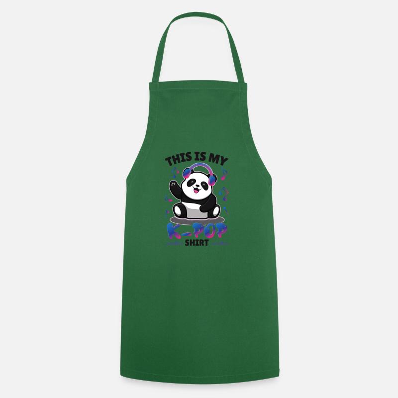 Panda K-Pop - Tablier de cuisine - vert foncé