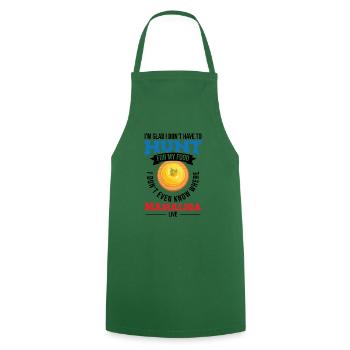 Je ne sais pas où habite Mamaliga - Tablier de cuisine - vert foncé - Devant - AI Model Male 185 dark (185cm)