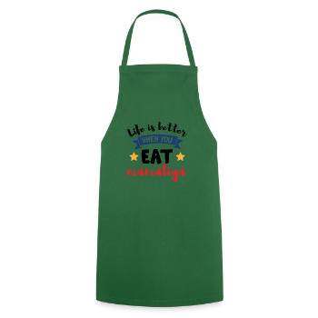 Manger Mamaliga - Tablier de cuisine - vert foncé - Devant - AI Model Male 185 dark (185cm)