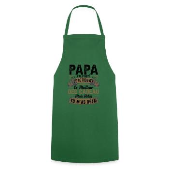 Papa Cadeau Fille Humour - Tablier de cuisine - vert foncé - Devant - AI Model Male 185 dark (185cm)