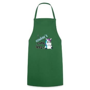 I couldn't care less. grim funny unicorn - Cooking Apron - green - Front - AI Model Male 185 dark (185cm)