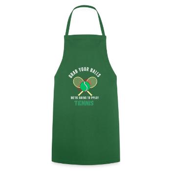 Grab your balls tennis - Tablier de cuisine - vert foncé - Devant - AI Model Male 185 dark (185cm)