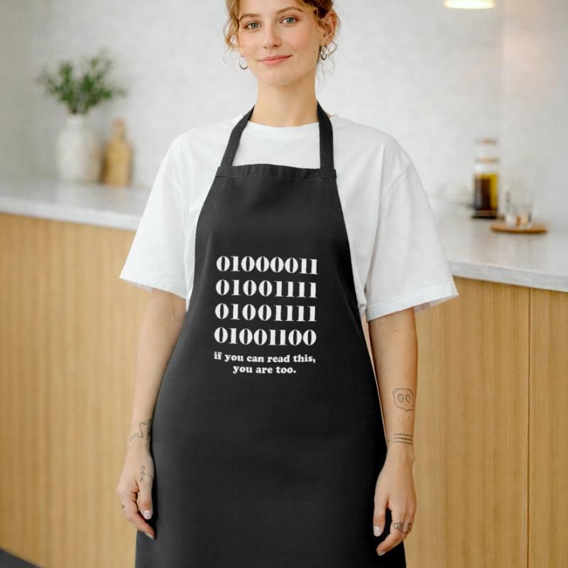 Computer binary code developers gift Cooking Apron