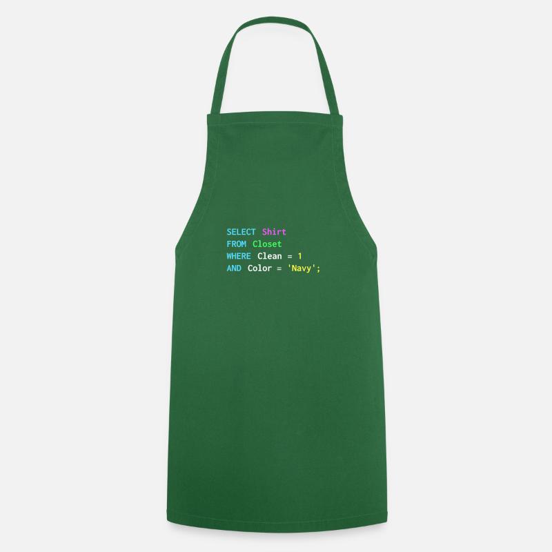 Funny SQL design for sql programmers, DBA, - Cooking Apron - green