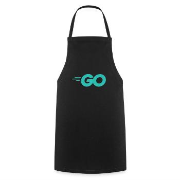 Go Programming Language with Go logo Go - Cooking Apron - black - Front - AI Model Male 185 dark (185cm)