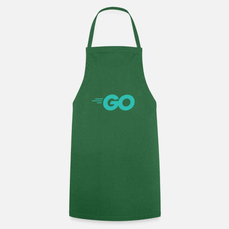 Go Programming Language with Go logo Go - Cooking Apron - green