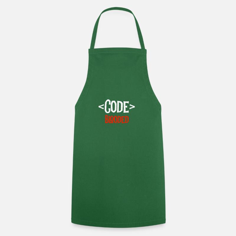 Chemise de développeur - Code Blooded - Coding Coder - Tablier de cuisine - vert foncé
